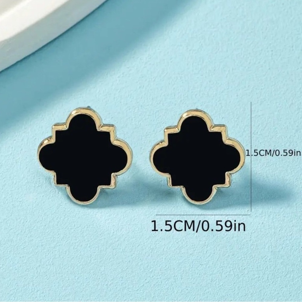 Black Clover Geometric Earrings NWT - Picture 2 of 2